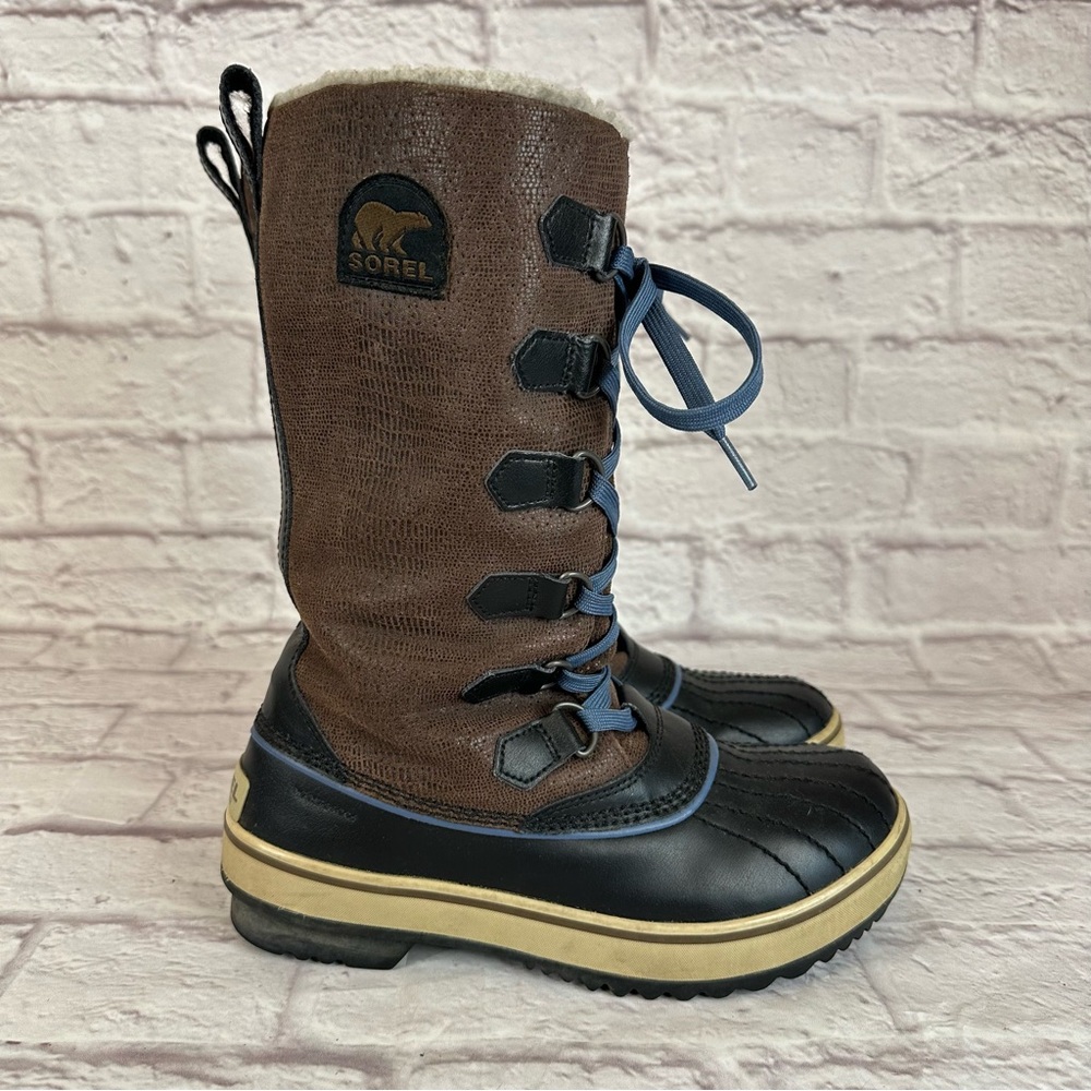 Sorel Women’s 6 Shoe Tivoli Lace Up High Duck Boot Winter Rubber Leather - Picture 5 of 14